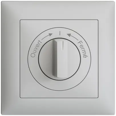 Kit frontal EDIZIOdue Ouvert->I<-Fermé gris clair 88×88mm pour contact pivotant 