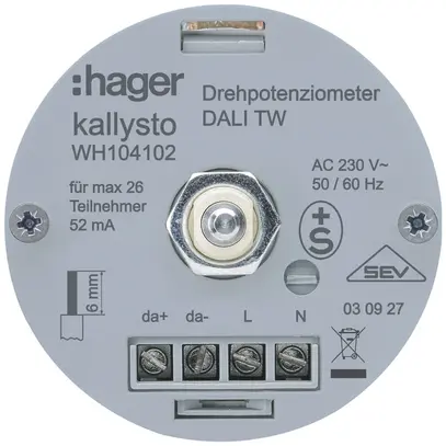 Inserto per potenziometro di potenza Hager DALI TW 
