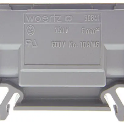Morsetto di derivazione Woertz 2.5…6mm² 41A 750V vite 2×1 guida DIN 35mm gr 