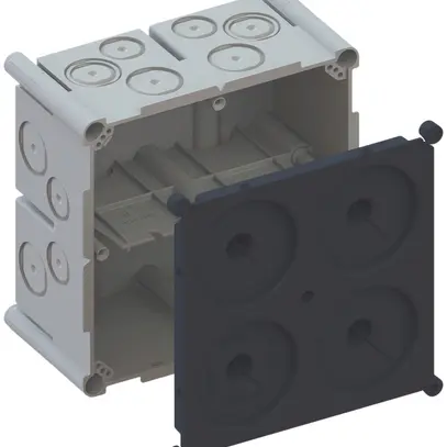 Boîtier ENC AGRO 2×2 650°C avec couvercle de protection, M20/25, gris 