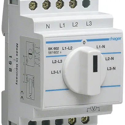 Commutatore di voltmetro Hager 20A 400V 0 chiusura 0 apertura 0 invertitore 3UM 
