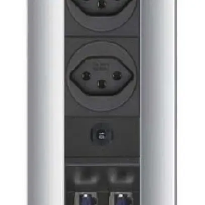 Presa retratt.Tehalit 2×T13+2×RJ45 Liftup 10 con cop.bilico plast 