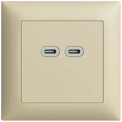 Prise ENC USB 18W 2×type C Feller EDIZIOdue FMI 230V 3600mA vanille 