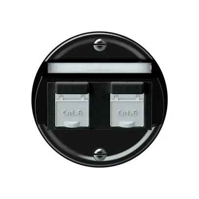 Scatola di raccordo origin 2×RJ45 8(8) cat.6 obliquo 60×60mm nero 
