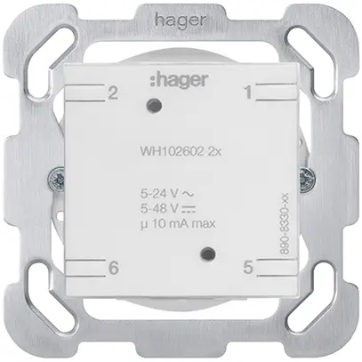 Intérieur pour poussoir universel 2× Hager sans LED montage F 