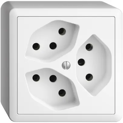 Prise AP EDIZIOdue 3×T13 blanc 