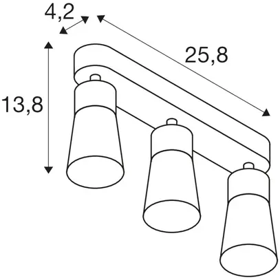Spot SLV PURI 2.0 Cone CW GU10 3×6W VAR 258×42×138mm blanc 