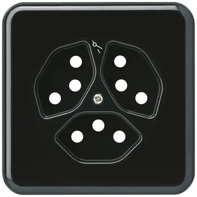 Plaque de recouvrement IS 3×type 13/1 basico noir avec sécurité enfants 