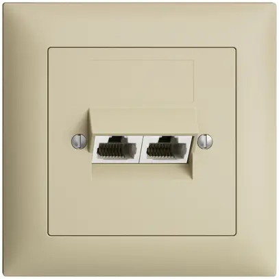Prise ENC 2×RJ45/u 4P sép.EDIZIOdue vanille, ITplus 