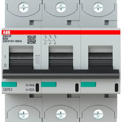 Disjoncteur ABB S803P-B80 3P 400V B-80A 50kA 4.5UM 