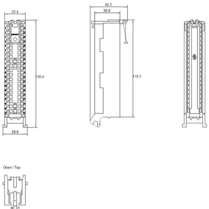 Module de fiche frontale API Siemens SIMATIC S7-1500, 35mm 40 pôles bornes à vis 