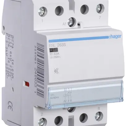 Contattore AMD Hager ESL 12VAC 2 chiusura 63A senza ronzio 3UM 
