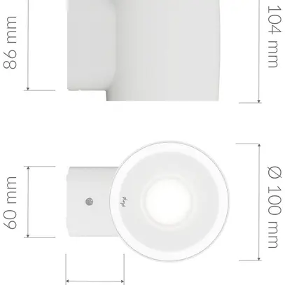Applique LED Plejd OUT-01-B 10W 2200…4000K IP45 REG 104×100×135mm nero 
