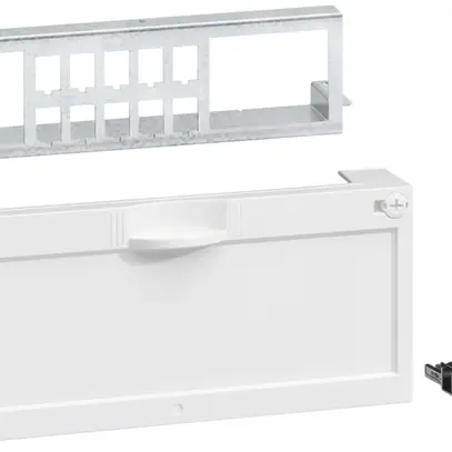 Pannello patch Hager HMS 10×RJ45 con copertura per FLF tipo13 grd.I e II 