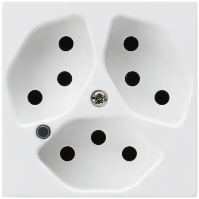 Steckdose Hager kallysto 3×T13 beleuchtet A ultraweiss 