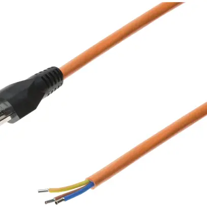 Câble de raccordement 3×1.5mm² 3m PUR fiche T23 surmoulée orange 