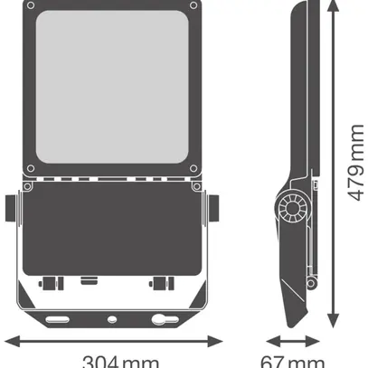 Proiettore LED LEDVANCE FLOODLIGHT 80W 8300lm 822 IP66 45×140° DALI 479×304mm 