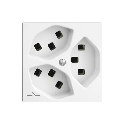 Presa 3×T23 Feller EDIZIOdue F, 1×separato, morsetti a innesto, bianco 