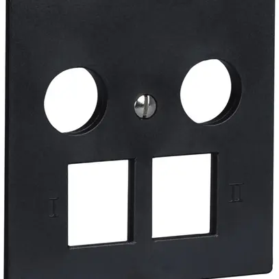Placca frontale R&M MM 2×RJ45 2×coassiale 60×60mm nero 