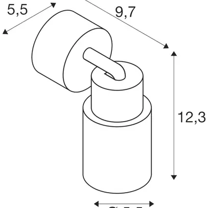 Spot SLV PURI 2.0 Tube CW GU10 1×6W VAR Ø55×123×97mm gris 
