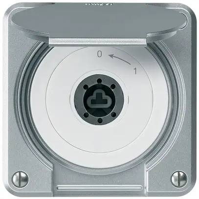 Contact pivotant à clé ENC robusto IP55 aluminium clapet sans cylindre 2P combi 