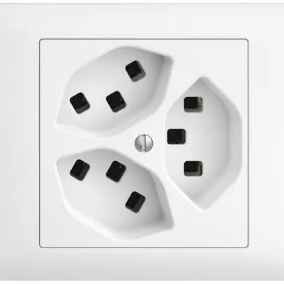 Prise INC 3×T23 16A EDIZIOdue blanc, avec bornes enf. 