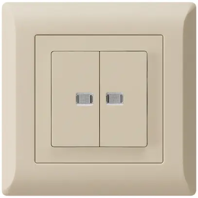 Contact à poussoir lumineux ENC kallysto.line 2×A-R/1P avec 2 lentilles beige 