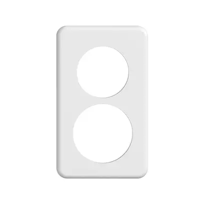 Placca di copertura STANDARDdue 2×1 1×Ø50, 1×Ø58, bianco 