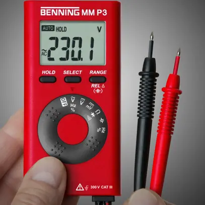 Multimètre digital Benning MM P3 600VUC 40MΩ CAT III 300V 