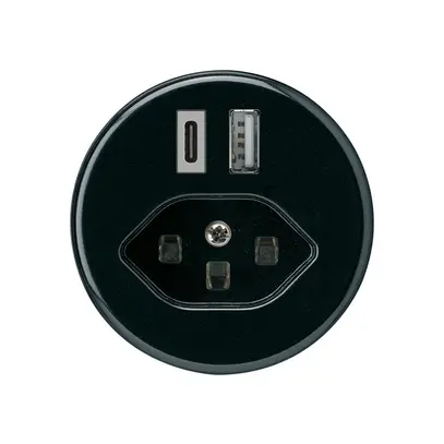 USB-Ladesteckdose basico 18W PD 1×Typ A 1×Typ C Typ 23 schwarz 