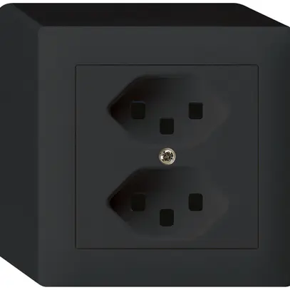 Prise AP kallysto 2×T23 noir bornes enfichables 