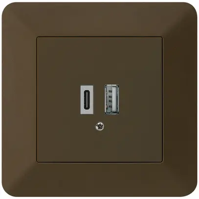 Presa di carica USB INC kallysto.trend 18W PD 1×tipo A 1×tipo C marrone 
