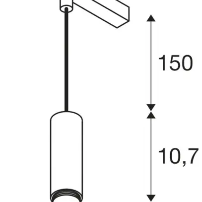 Luminaire suspendu LED SLV LALU 8W 700lm 3000K DALI Ø34.5mm noir 