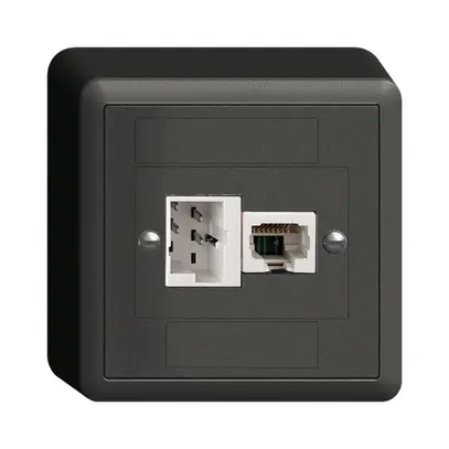 Presa AP xDSL RJ45/TT83 nero ITplus EDIZIOdue con filtro 