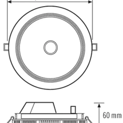 Downlight LED ESYLUX ELSA-2 PD DALI, Ø240 18W 4000K 1750lm, blanc 