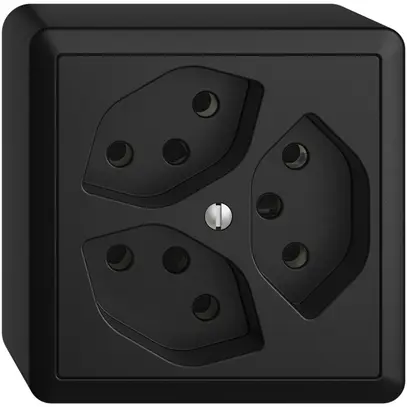 Prise AP EDIZIOdue 3×T13 noir 