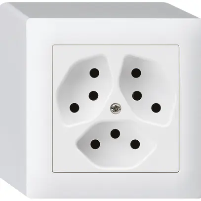 Presa AP kallysto 3×T13 bianco con protezione bambini 