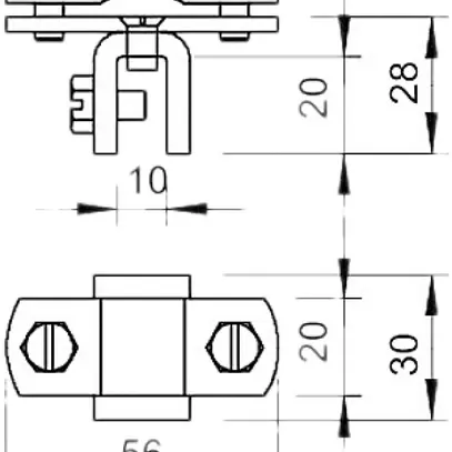 Morsetto da piega Bettermann 8/10mm V2A VDE 0185-305 (IEC 62305) 