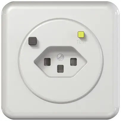Prise FI ENC CLASSIC B T23 30mA, shutter, blanc 