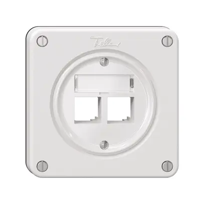 Kit di montaggio Feller S-One EASYNET, per 2×RJ45, profondità 28 mm, bianco 