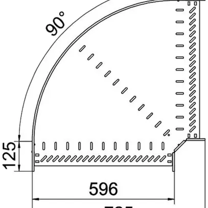 Gomito BET RB 90° 60×600mm acciaio zincato a nastro 