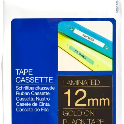 Cassetta nastro Brother TZe-334 12mm×8m, nero/oro 