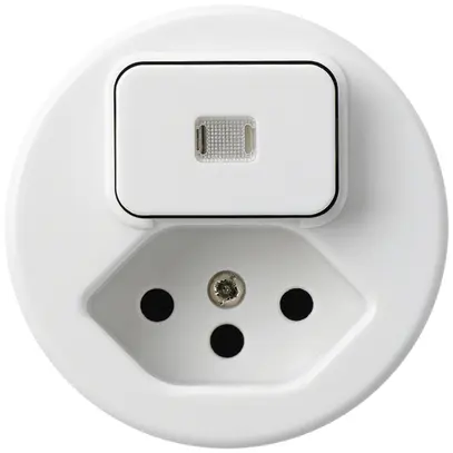 Inserto per combinazione lum.INC basico 3/1L +T13 bianco con protezione bambini 