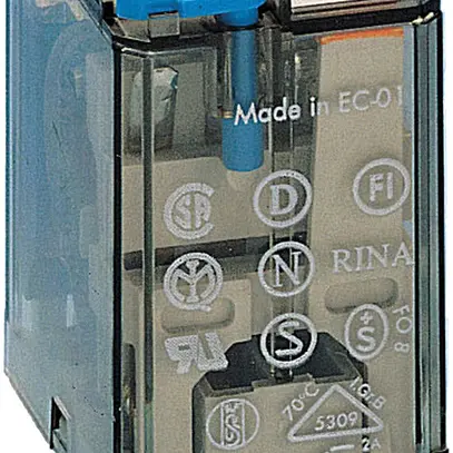 Relais à fiches miniature Finder 55 24VDC 2W AgNi+Au, bouton test/indicateur 
