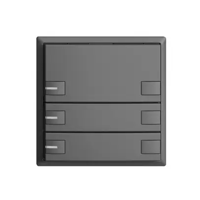 Pulsante univ. INC 3×2t EDIZIOdue grigio scuro, con LED 