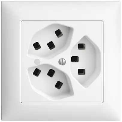 Presa INC 3×T23 16A bianco con LED verde EDIZIOdue 