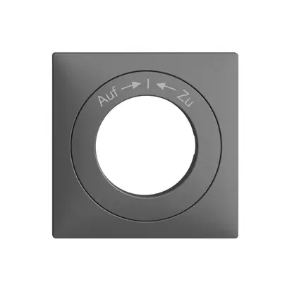 Kit front. EDIZIOdue Auf->I<-Zu 60×60mm gris foncé, pour interr.rot 