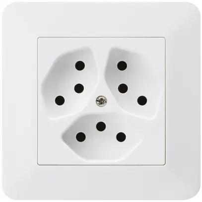 Presa INC kallysto.trend 3×T13 bianco con protezione bambini 