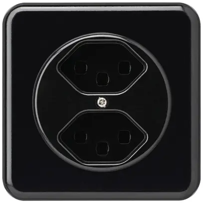 Presa INC basico 2×tipo 23 nero con morsetti innest. 