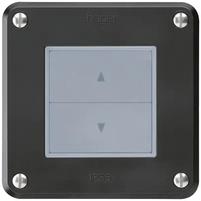 Interrupteur pour stores ENC robusto IP55 noir avec 2 touches de fonction combi 